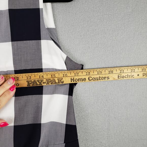 Ann Taylor Size S Sleeveless Buffalo Check Midi Dress Black Plaid Lagenlook Fall - Picture 7 of 11